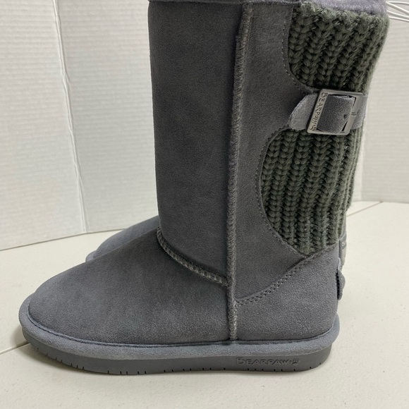 BNWT Bear Paw Suede Sherpa Knit Back with Buckle Detail Sz 7 - Picture 6 of 6